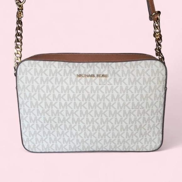 Michael Kors Handbags - Michael Kors Cream and Tan Crossbody Bag